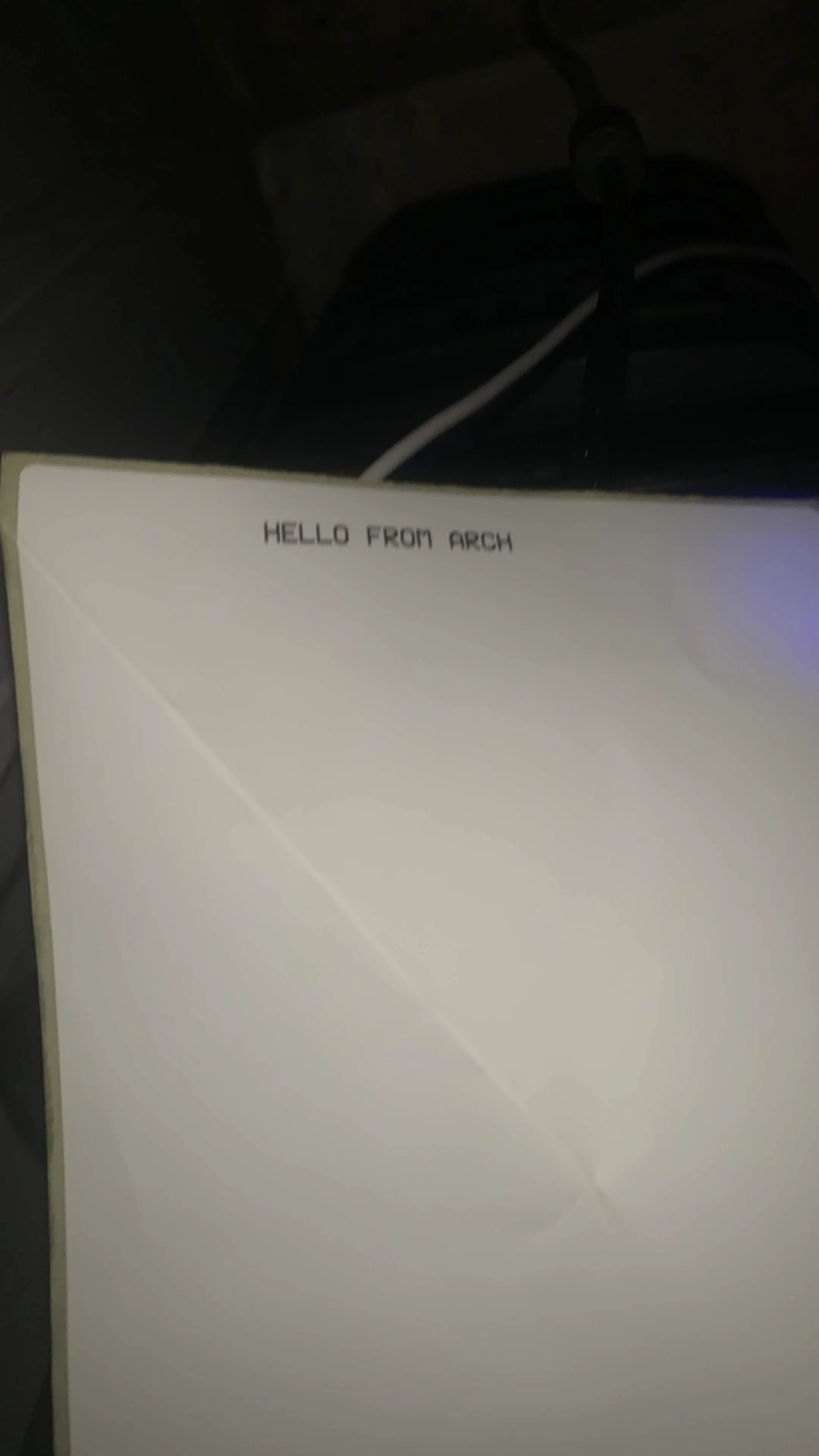 Printed Paper “Hello From Arch”